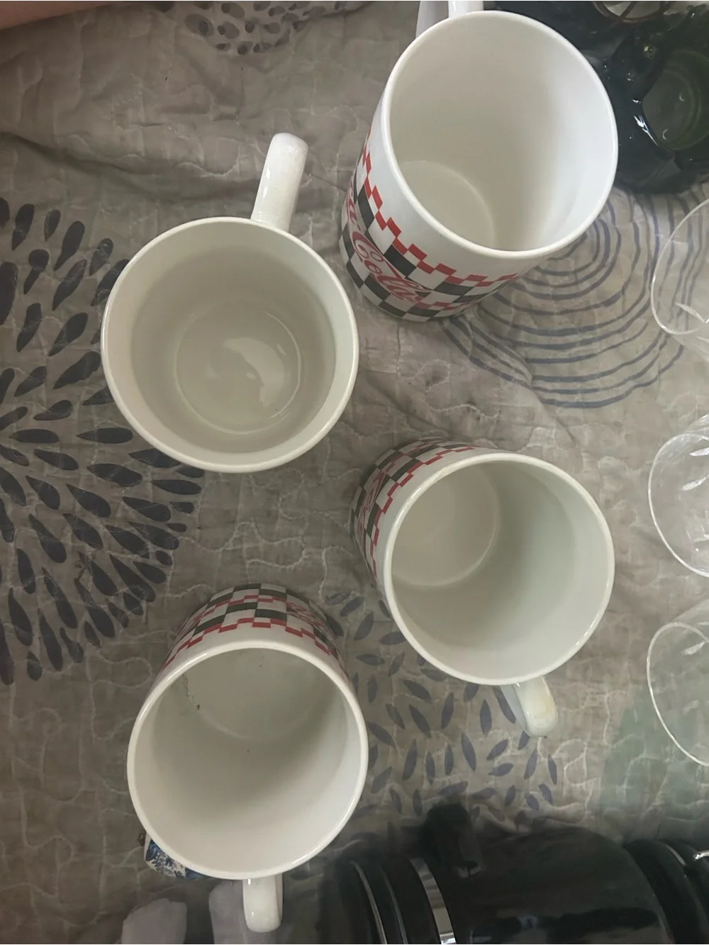 Coca Cola Checkerboard Red & Black Ceramic Mugs